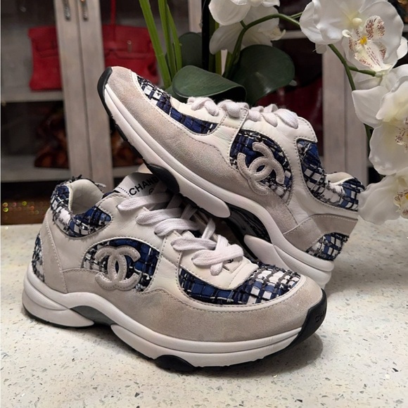 Blue & White CHANEL Sneakers 👟 - Picture 1 of 8